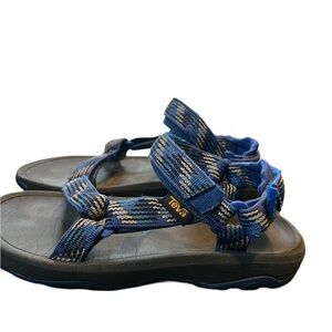 Teva Blue and Gray Striped Sandals